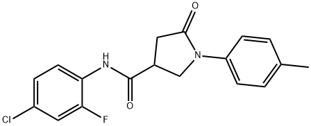 N-(4-chloro-2-fluorophenyl)-1-(4-methylphenyl)-5-oxopyrrolidine-3-carboxamide Structural
