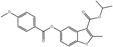isopropyl 5-((4-methoxybenzoyl)oxy)-2-methylbenzofuran-3-carboxylate Structural