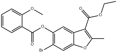 ethyl 6-bromo-5-((2-methoxybenzoyl)oxy)-2-methylbenzofuran-3-carboxylate Structural