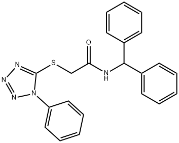 N-(diphenylmethyl)-2-[(1-phenyl-1H-tetrazol-5-yl)sulfanyl]acetamide Structural