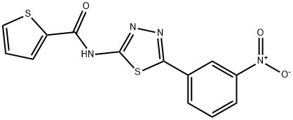N-(5-(3-nitrophenyl)-1,3,4-thiadiazol-2-yl)thiophene-2-carboxamide Structural