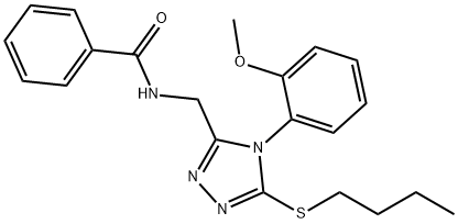 N-((5-(butylthio)-4-(2-methoxyphenyl)-4H-1,2,4-triazol-3-yl)methyl)benzamide Structural