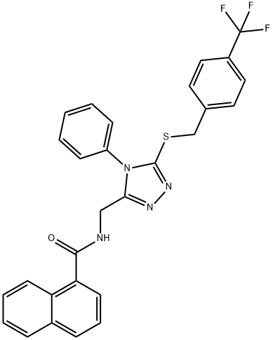 N-((4-phenyl-5-((4-(trifluoromethyl)benzyl)thio)-4H-1,2,4-triazol-3-yl)methyl)-1-naphthamide Structural