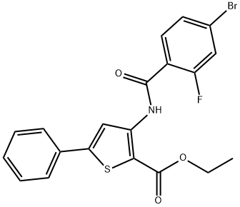 ethyl 3-(4-bromo-2-fluorobenzamido)-5-phenylthiophene-2-carboxylate Structural