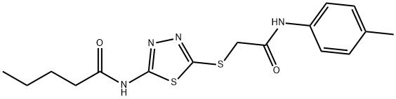 N-(5-((2-oxo-2-(p-tolylamino)ethyl)thio)-1,3,4-thiadiazol-2-yl)pentanamide Structural