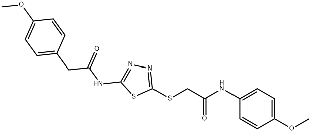 N-(4-methoxyphenyl)-2-((5-(2-(4-methoxyphenyl)acetamido)-1,3,4-thiadiazol-2-yl)thio)acetamide Structural