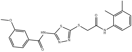 N-(5-((2-((2,3-dimethylphenyl)amino)-2-oxoethyl)thio)-1,3,4-thiadiazol-2-yl)-3-methoxybenzamide Structural