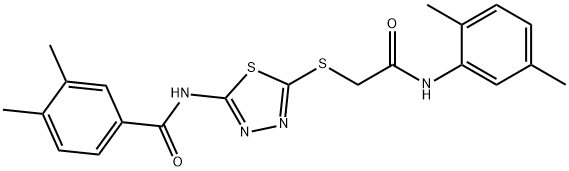 N-(5-((2-((2,5-dimethylphenyl)amino)-2-oxoethyl)thio)-1,3,4-thiadiazol-2-yl)-3,4-dimethylbenzamide Structural