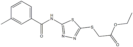 ethyl 2-((5-(3-methylbenzamido)-1,3,4-thiadiazol-2-yl)thio)acetate Structural