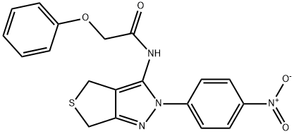 N-(2-(4-nitrophenyl)-2,6-dihydro-4H-thieno[3,4-c]pyrazol-3-yl)-2-phenoxyacetamide Structural