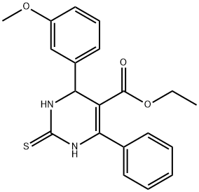ethyl 4-(3-methoxyphenyl)-6-phenyl-2-thioxo-1,2,3,4-tetrahydropyrimidine-5-carboxylate Structural