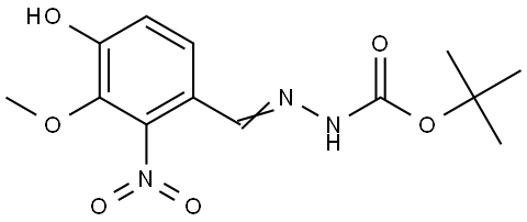 tert-butyl (2E)-2-(4-hydroxy-3-methoxy-2-nitrobenzylidene)hydrazinecarboxylate Structural