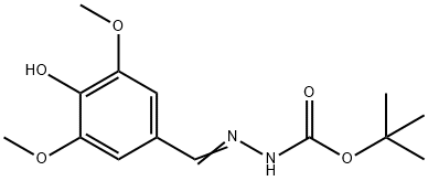 tert-butyl (2E)-2-(4-hydroxy-3,5-dimethoxybenzylidene)hydrazinecarboxylate Structural