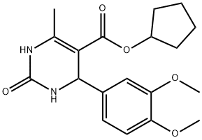 cyclopentyl 4-(3,4-dimethoxyphenyl)-6-methyl-2-oxo-1,2,3,4-tetrahydropyrimidine-5-carboxylate Structural