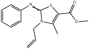 methyl (E)-3-allyl-4-methyl-2-(phenylimino)-2,3-dihydrothiazole-5-carboxylate Structural