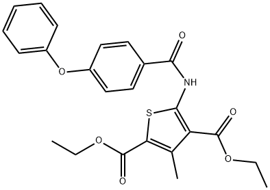 diethyl 3-methyl-5-(4-phenoxybenzamido)thiophene-2,4-dicarboxylate Structural