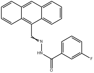 N'-[(E)-anthracen-9-ylmethylidene]-3-fluorobenzohydrazide Structural
