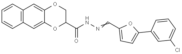 N'-{(Z)-[5-(3-chlorophenyl)furan-2-yl]methylidene}-2,3-dihydronaphtho[2,3-b][1,4]dioxine-2-carbohydrazide Structural