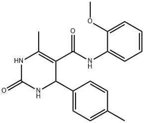 N-(2-methoxyphenyl)-6-methyl-2-oxo-4-(p-tolyl)-1,2,3,4-tetrahydropyrimidine-5-carboxamide Structural