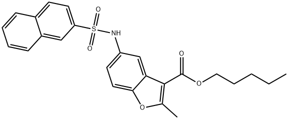 pentyl 2-methyl-5-(naphthalene-2-sulfonamido)benzofuran-3-carboxylate Structural