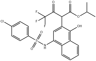 isopropyl 2-(4-((4-chlorophenyl)sulfonamido)-1-hydroxynaphthalen-2-yl)-4,4,4-trifluoro-3-oxobutanoate Structural