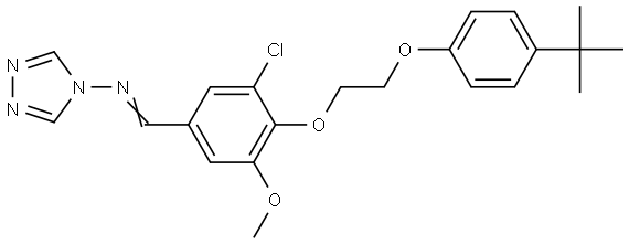 N-[(E)-{4-[2-(4-tert-butylphenoxy)ethoxy]-3-chloro-5-methoxyphenyl}methylidene]-4H-1,2,4-triazol-4-amine Structural