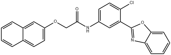 N-[3-(1,3-benzoxazol-2-yl)-4-chlorophenyl]-2-(naphthalen-2-yloxy)acetamide Structural