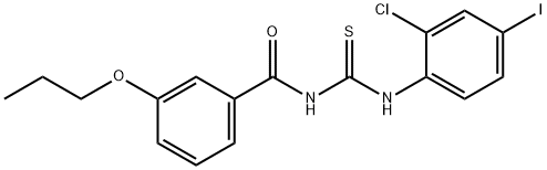 N-[(2-chloro-4-iodophenyl)carbamothioyl]-3-propoxybenzamide Structural
