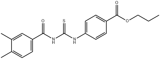 propyl 4-({[(3,4-dimethylphenyl)carbonyl]carbamothioyl}amino)benzoate Structural