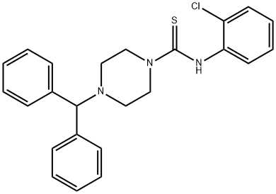 N-(2-chlorophenyl)-4-(diphenylmethyl)piperazine-1-carbothioamide Structural