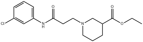 ethyl 1-{3-[(3-chlorophenyl)amino]-3-oxopropyl}piperidine-3-carboxylate Structural
