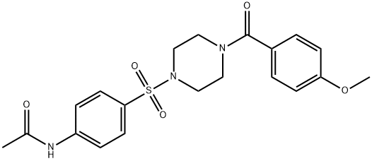 N-[4-({4-[(4-methoxyphenyl)carbonyl]piperazin-1-yl}sulfonyl)phenyl]acetamide Structural