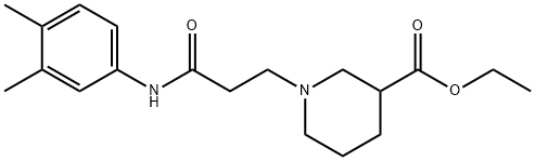ethyl 1-{3-[(3,4-dimethylphenyl)amino]-3-oxopropyl}piperidine-3-carboxylate Structural