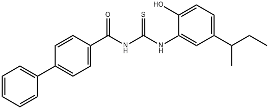 N-{[5-(butan-2-yl)-2-hydroxyphenyl]carbamothioyl}biphenyl-4-carboxamide Structural