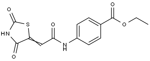 ethyl (Z)-4-(2-(2,4-dioxothiazolidin-5-ylidene)acetamido)benzoate Structural