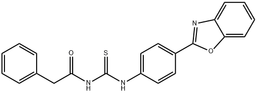 N-{[4-(1,3-benzoxazol-2-yl)phenyl]carbamothioyl}-2-phenylacetamide Structural