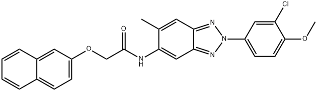 N-[2-(3-chloro-4-methoxyphenyl)-6-methyl-2H-benzotriazol-5-yl]-2-(naphthalen-2-yloxy)acetamide Structural