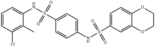 N-{4-[(3-chloro-2-methylphenyl)sulfamoyl]phenyl}-2,3-dihydro-1,4-benzodioxine-6-sulfonamide Structural