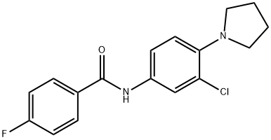 N-[3-chloro-4-(1-pyrrolidinyl)phenyl]-4-fluorobenzamide Structural