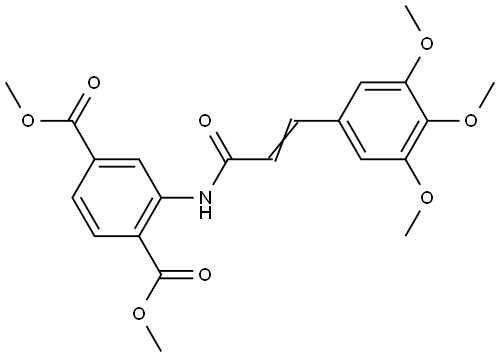 dimethyl 2-{[(2E)-3-(3,4,5-trimethoxyphenyl)prop-2-enoyl]amino}benzene-1,4-dicarboxylate Structural