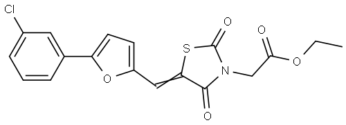 ethyl [(5E)-5-{[5-(3-chlorophenyl)furan-2-yl]methylidene}-2,4-dioxo-1,3-thiazolidin-3-yl]acetate Structural