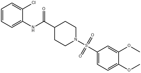 N-(2-chlorophenyl)-1-[(3,4-dimethoxyphenyl)sulfonyl]piperidine-4-carboxamide Structural