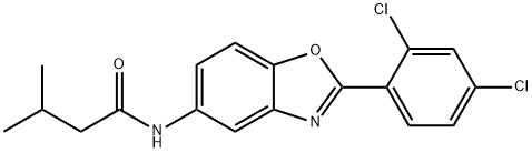 N-[2-(2,4-dichlorophenyl)-1,3-benzoxazol-5-yl]-3-methylbutanamide Structural