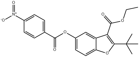 ethyl 2-(tert-butyl)-5-((4-nitrobenzoyl)oxy)benzofuran-3-carboxylate Structural