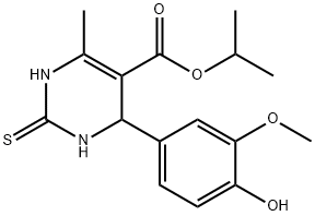 isopropyl 4-(4-hydroxy-3-methoxyphenyl)-6-methyl-2-thioxo-1,2,3,4-tetrahydropyrimidine-5-carboxylate Structural