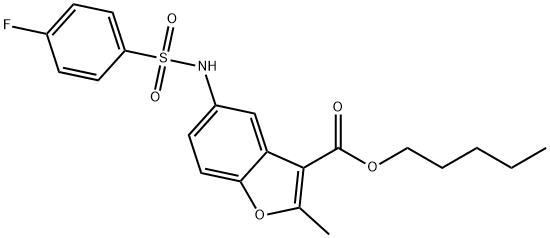 pentyl 5-((4-fluorophenyl)sulfonamido)-2-methylbenzofuran-3-carboxylate Structural