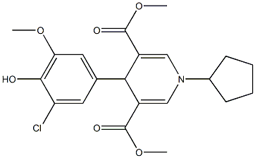 dimethyl 4-(3-chloro-4-hydroxy-5-methoxyphenyl)-1-cyclopentyl-1,4-dihydropyridine-3,5-dicarboxylate Structural