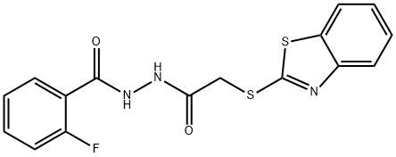 N'-[(1,3-benzothiazol-2-ylsulfanyl)acetyl]-2-fluorobenzohydrazide Structural