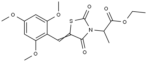 ethyl 2-[(5E)-2,4-dioxo-5-(2,4,6-trimethoxybenzylidene)-1,3-thiazolidin-3-yl]propanoate Structural