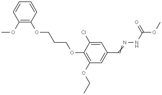 methyl (2E)-2-{3-chloro-5-ethoxy-4-[3-(2-methoxyphenoxy)propoxy]benzylidene}hydrazinecarboxylate Structural